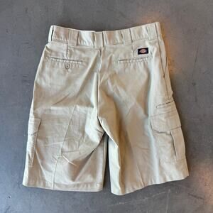Vintage Y2K Dickies Relaxed Fit Flat Front Beige Khaki Cargo Short Men's Size 34